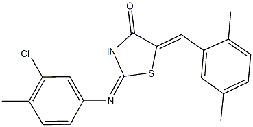 2-[(3-chloro-4-methylphenyl)imino]-5-(2,5-dimethylbenzylidene)-1,3-thiazolidin-4-one Structure