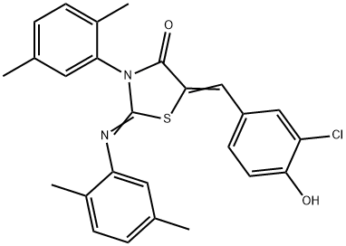 5-(3-chloro-4-hydroxybenzylidene)-3-(2,5-dimethylphenyl)-2-[(2,5-dimethylphenyl)imino]-1,3-thiazolidin-4-one Structure