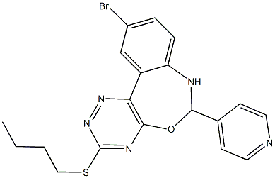 10-bromo-6-(4-pyridinyl)-6,7-dihydro[1,2,4]triazino[5,6-d][3,1]benzoxazepin-3-yl butyl sulfide Structure