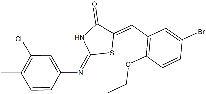 5-(5-bromo-2-ethoxybenzylidene)-2-[(3-chloro-4-methylphenyl)imino]-1,3-thiazolidin-4-one Structure