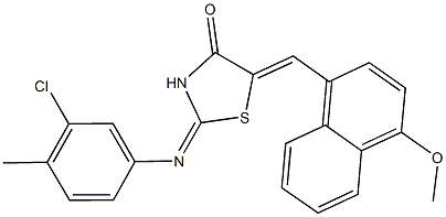 2-[(3-chloro-4-methylphenyl)imino]-5-[(4-methoxy-1-naphthyl)methylene]-1,3-thiazolidin-4-one|