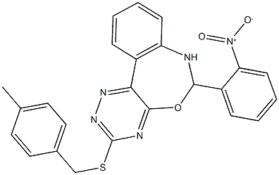 354782-04-0 6-{2-nitrophenyl}-3-[(4-methylbenzyl)sulfanyl]-6,7-dihydro[1,2,4]triazino[5,6-d][3,1]benzoxazepine