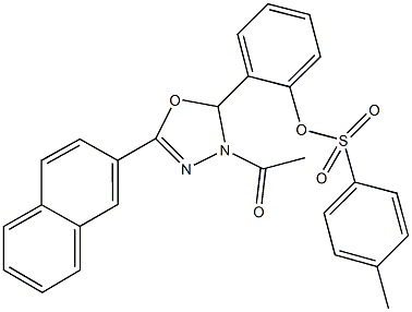 2-[3-acetyl-5-(2-naphthyl)-2,3-dihydro-1,3,4-oxadiazol-2-yl]phenyl 4-methylbenzenesulfonate Structure