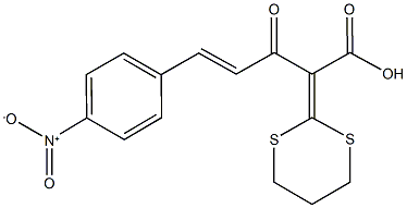 2-(1,3-dithian-2-ylidene)-5-{4-nitrophenyl}-3-oxo-4-pentenoic acid Structure