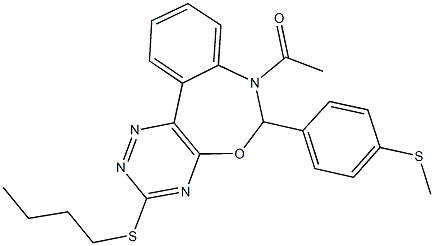 7-acetyl-3-(butylsulfanyl)-6-[4-(methylsulfanyl)phenyl]-6,7-dihydro[1,2,4]triazino[5,6-d][3,1]benzoxazepine|