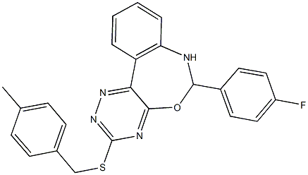 6-(4-fluorophenyl)-3-[(4-methylbenzyl)sulfanyl]-6,7-dihydro[1,2,4]triazino[5,6-d][3,1]benzoxazepine Structure