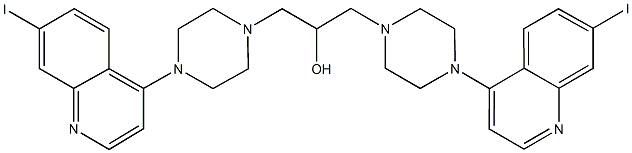 1,3-bis[4-(7-iodo-4-quinolinyl)-1-piperazinyl]-2-propanol Structure