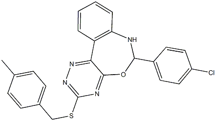 354783-25-8 6-(4-chlorophenyl)-3-[(4-methylbenzyl)sulfanyl]-6,7-dihydro[1,2,4]triazino[5,6-d][3,1]benzoxazepine