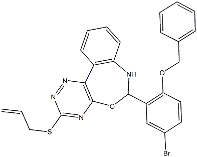 3-(allylsulfanyl)-6-[2-(benzyloxy)-5-bromophenyl]-6,7-dihydro[1,2,4]triazino[5,6-d][3,1]benzoxazepine,354783-64-5,结构式