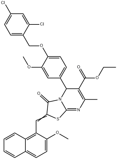 ethyl 5-{4-[(2,4-dichlorobenzyl)oxy]-3-methoxyphenyl}-2-[(2-methoxy-1-naphthyl)methylene]-7-methyl-3-oxo-2,3-dihydro-5H-[1,3]thiazolo[3,2-a]pyrimidine-6-carboxylate|