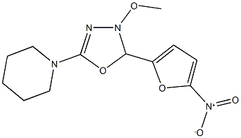 1-(5-{5-nitro-2-furyl}-4-methoxy-4,5-dihydro-1,3,4-oxadiazol-2-yl)piperidine Structure