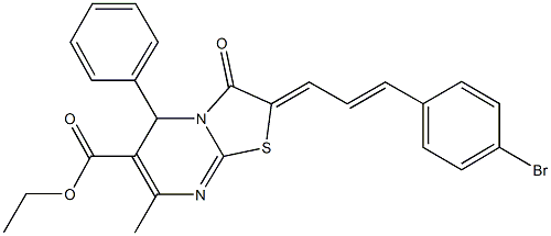 ethyl 2-[3-(4-bromophenyl)-2-propenylidene]-7-methyl-3-oxo-5-phenyl-2,3-dihydro-5H-[1,3]thiazolo[3,2-a]pyrimidine-6-carboxylate|