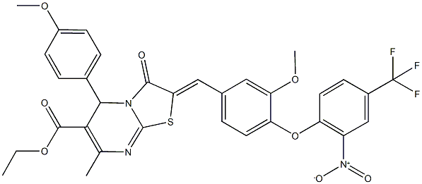 ethyl 2-{4-[2-nitro-4-(trifluoromethyl)phenoxy]-3-methoxybenzylidene}-5-(4-methoxyphenyl)-7-methyl-3-oxo-2,3-dihydro-5H-[1,3]thiazolo[3,2-a]pyrimidine-6-carboxylate|