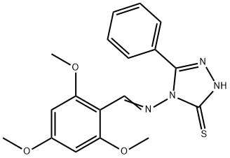 5-phenyl-4-[(2,4,6-trimethoxybenzylidene)amino]-4H-1,2,4-triazol-3-yl hydrosulfide Struktur