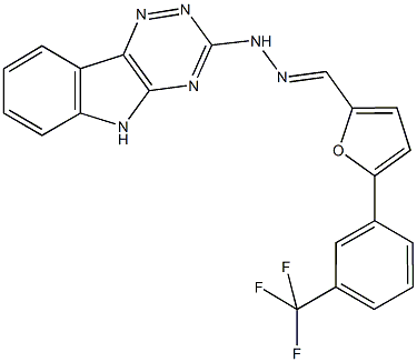 5-[3-(trifluoromethyl)phenyl]-2-furaldehyde 5H-[1,2,4]triazino[5,6-b]indol-3-ylhydrazone Struktur
