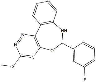 6-(3-fluorophenyl)-3-(methylsulfanyl)-6,7-dihydro[1,2,4]triazino[5,6-d][3,1]benzoxazepine Structure