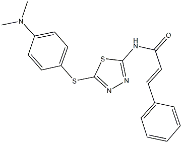 N-(5-{[4-(dimethylamino)phenyl]sulfanyl}-1,3,4-thiadiazol-2-yl)-3-phenylacrylamide Struktur
