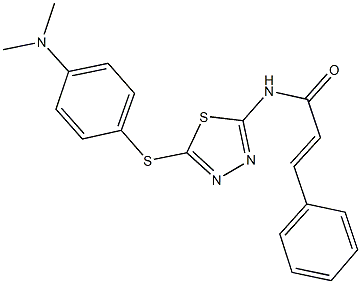 N-(5-{[4-(dimethylamino)phenyl]sulfanyl}-1,3,4-thiadiazol-2-yl)-3-phenylacrylamide 结构式