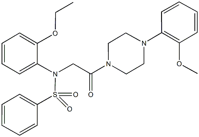 N-(2-ethoxyphenyl)-N-{2-[4-(2-methoxyphenyl)-1-piperazinyl]-2-oxoethyl}benzenesulfonamide 结构式