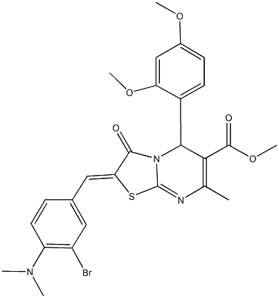 methyl 2-[3-bromo-4-(dimethylamino)benzylidene]-5-(2,4-dimethoxyphenyl)-7-methyl-3-oxo-2,3-dihydro-5H-[1,3]thiazolo[3,2-a]pyrimidine-6-carboxylate Structure