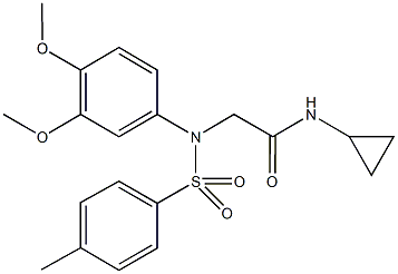 N-cyclopropyl-2-{3,4-dimethoxy[(4-methylphenyl)sulfonyl]anilino}acetamide Struktur