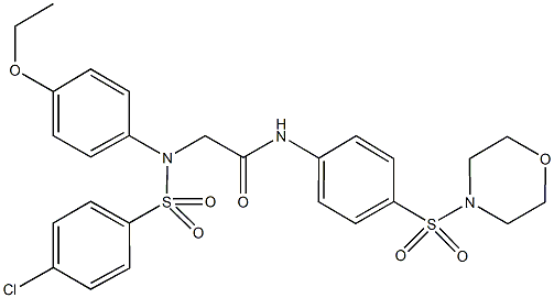 2-{[(4-chlorophenyl)sulfonyl]-4-ethoxyanilino}-N-[4-(4-morpholinylsulfonyl)phenyl]acetamide 结构式