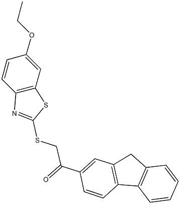 2-[(6-ethoxy-1,3-benzothiazol-2-yl)sulfanyl]-1-(9H-fluoren-2-yl)ethanone Struktur