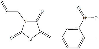3-allyl-5-{3-nitro-4-methylbenzylidene}-2-thioxo-1,3-thiazolidin-4-one Struktur