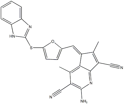 2-amino-5-{[5-(1H-benzimidazol-2-ylsulfanyl)-2-furyl]methylene}-4,6-dimethyl-5H-cyclopenta[b]pyridine-3,7-dicarbonitrile|