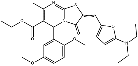 ethyl 2-{[5-(diethylamino)-2-furyl]methylene}-5-(2,5-dimethoxyphenyl)-7-methyl-3-oxo-2,3-dihydro-5H-[1,3]thiazolo[3,2-a]pyrimidine-6-carboxylate|