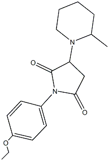 1-(4-ethoxyphenyl)-3-(2-methyl-1-piperidinyl)-2,5-pyrrolidinedione Structure