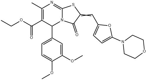 ethyl 5-(3,4-dimethoxyphenyl)-7-methyl-2-{[5-(4-morpholinyl)-2-furyl]methylene}-3-oxo-2,3-dihydro-5H-[1,3]thiazolo[3,2-a]pyrimidine-6-carboxylate|