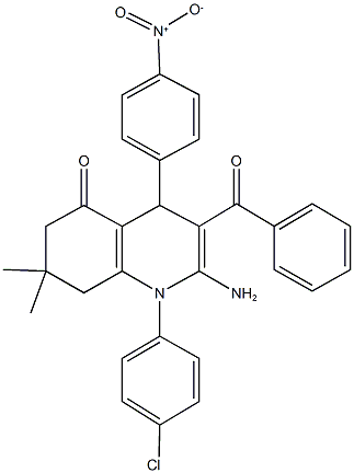 2-amino-3-benzoyl-1-(4-chlorophenyl)-4-{4-nitrophenyl}-7,7-dimethyl-4,6,7,8-tetrahydro-5(1H)-quinolinone|