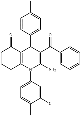 2-amino-3-benzoyl-1-(3-chloro-4-methylphenyl)-4-(4-methylphenyl)-4,6,7,8-tetrahydro-5(1H)-quinolinone Structure