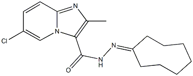 6-chloro-N'-cyclooctylidene-2-methylimidazo[1,2-a]pyridine-3-carbohydrazide 结构式