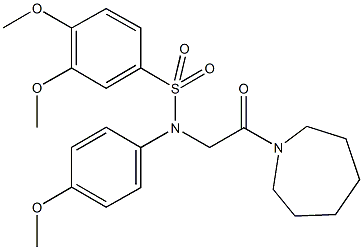 N-[2-(1-azepanyl)-2-oxoethyl]-3,4-dimethoxy-N-(4-methoxyphenyl)benzenesulfonamide Structure