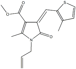 methyl 1-allyl-2-methyl-4-[(3-methyl-2-thienyl)methylene]-5-oxo-4,5-dihydro-1H-pyrrole-3-carboxylate Struktur