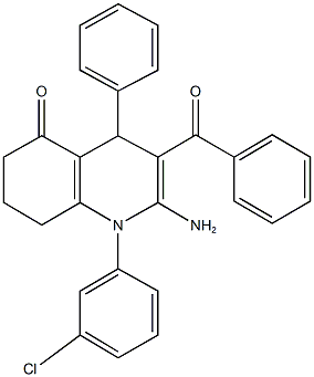 2-amino-3-benzoyl-1-(3-chlorophenyl)-4-phenyl-4,6,7,8-tetrahydro-5(1H)-quinolinone|