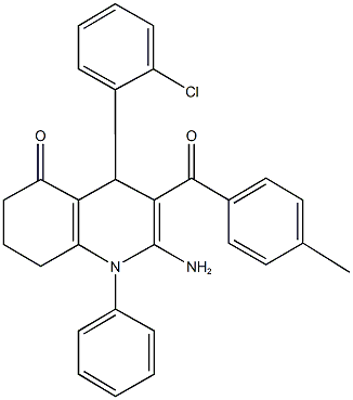 354791-21-2 2-amino-4-(2-chlorophenyl)-3-(4-methylbenzoyl)-1-phenyl-4,6,7,8-tetrahydro-5(1H)-quinolinone