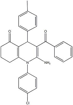 354791-26-7 2-amino-3-benzoyl-1-(4-chlorophenyl)-4-(4-methylphenyl)-4,6,7,8-tetrahydro-5(1H)-quinolinone