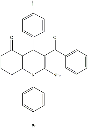 354791-28-9 2-amino-3-benzoyl-1-(4-bromophenyl)-4-(4-methylphenyl)-4,6,7,8-tetrahydro-5(1H)-quinolinone