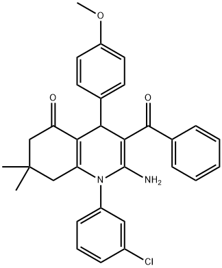 354791-37-0 2-amino-3-benzoyl-1-(3-chlorophenyl)-4-(4-methoxyphenyl)-7,7-dimethyl-4,6,7,8-tetrahydro-5(1H)-quinolinone