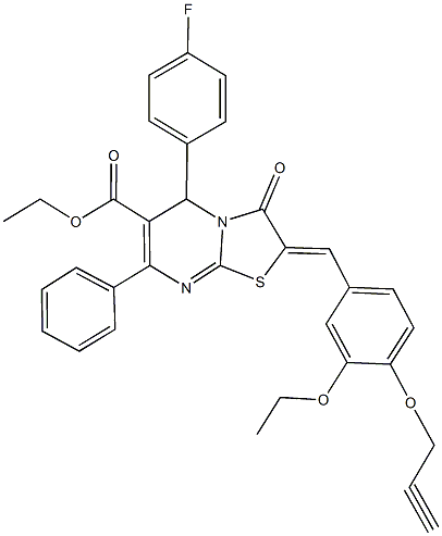 354791-55-2 ethyl 2-[3-ethoxy-4-(2-propynyloxy)benzylidene]-5-(4-fluorophenyl)-3-oxo-7-phenyl-2,3-dihydro-5H-[1,3]thiazolo[3,2-a]pyrimidine-6-carboxylate