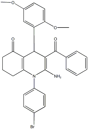354791-67-6 2-amino-3-benzoyl-1-(4-bromophenyl)-4-(2,5-dimethoxyphenyl)-4,6,7,8-tetrahydro-5(1H)-quinolinone