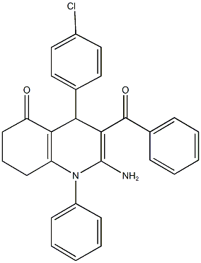 354791-76-7 2-amino-3-benzoyl-4-(4-chlorophenyl)-1-phenyl-4,6,7,8-tetrahydro-5(1H)-quinolinone