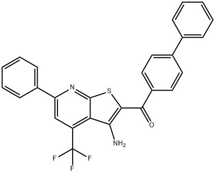 [3-amino-6-phenyl-4-(trifluoromethyl)thieno[2,3-b]pyridin-2-yl]([1,1'-biphenyl]-4-yl)methanone Structure