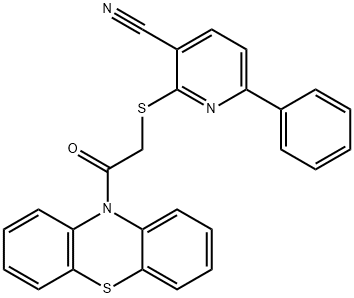 2-{[2-oxo-2-(10H-phenothiazin-10-yl)ethyl]sulfanyl}-6-phenylnicotinonitrile,354792-49-7,结构式