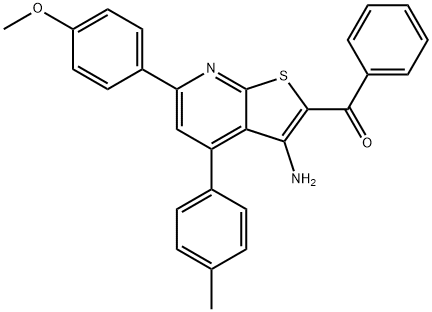 [3-amino-6-(4-methoxyphenyl)-4-(4-methylphenyl)thieno[2,3-b]pyridin-2-yl](phenyl)methanone,354793-34-3,结构式