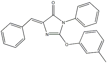 5-benzylidene-2-(3-methylphenoxy)-3-phenyl-3,5-dihydro-4H-imidazol-4-one Structure