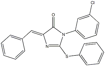 5-benzylidene-3-(3-chlorophenyl)-2-(phenylsulfanyl)-3,5-dihydro-4H-imidazol-4-one Structure